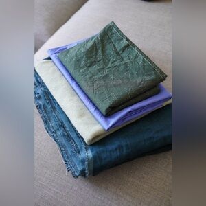 Bundle of High Quality Fabrics in Green and Blue Shades